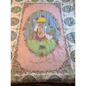 Rare VTG Precious Moments Little Girl w/duck twin comforter W/sheets & curtains
